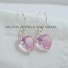 Pink Quartz Earring, 925 Sterling Silver, Heart Shape Earring, Handmade Earrings, Pink Gemstone Earrings, Anniversary Earrings, Gift for Her