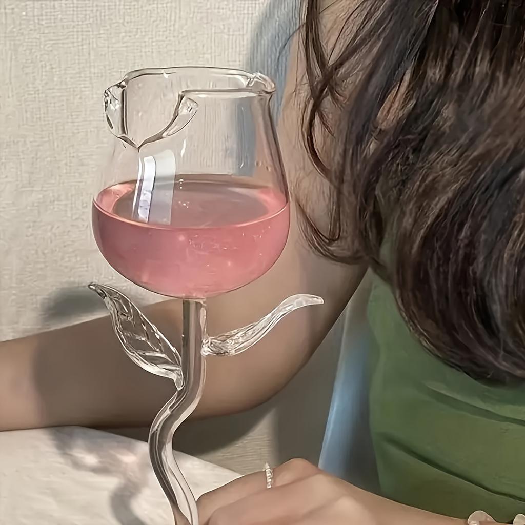 1/2 szt. Kieliszek do wina różowego 9,5 oz Kryształowy kieliszek do wody z kwiatowym wzorem Kieliszki do koktajli i soków Romantyczna dekoracja na imprezy, do barów, na wesela