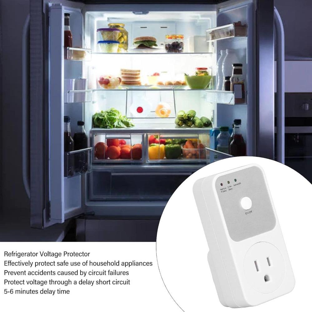 White Shell Refrigerator Protector High Low Voltage Plug Refrigerator Power Protection