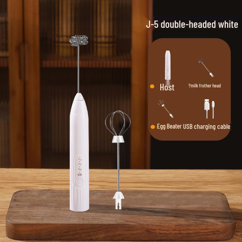 Nuevo Batidor de Leche Eléctrico de Acero Inoxidable y Mezclador Portátil