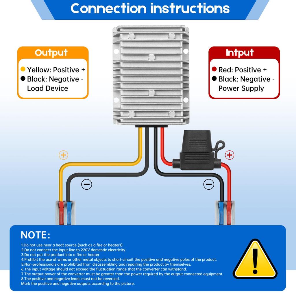 Boost To 480W High with Fuse Power Supply for Golf and LED Light Bars DC-DC Converter, 10-32V 24V, 20A, Output, Protection, High-Efficiency Step-Up