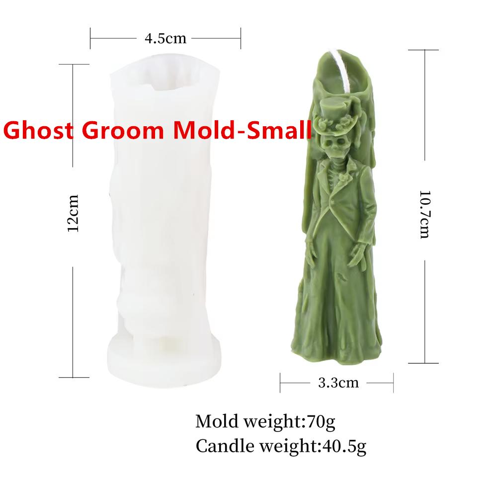Ghost Bride Candle Mold Food Grade Silicone Craft Easter Horror Groom Skull Wax Plaster Model Resin Making Tools Halloween Decor