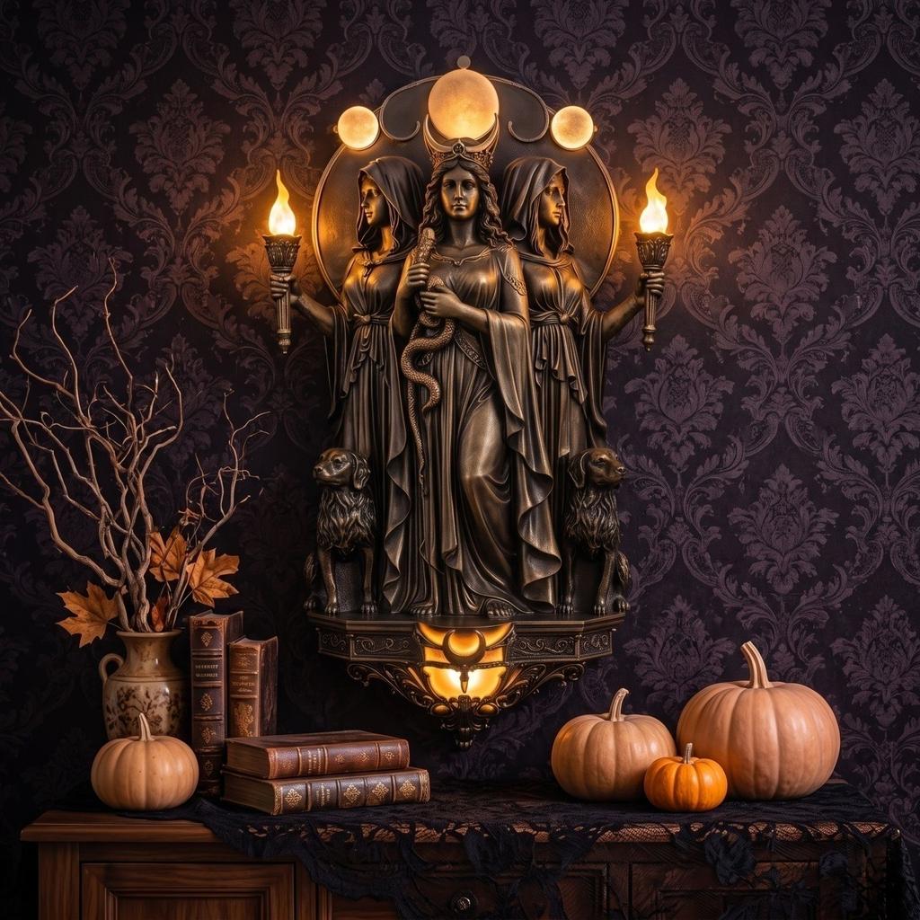 Gothic Wall Lamp Sculpture, Decorative Wall Sconce for Living Room Bedroom Gothic Decor