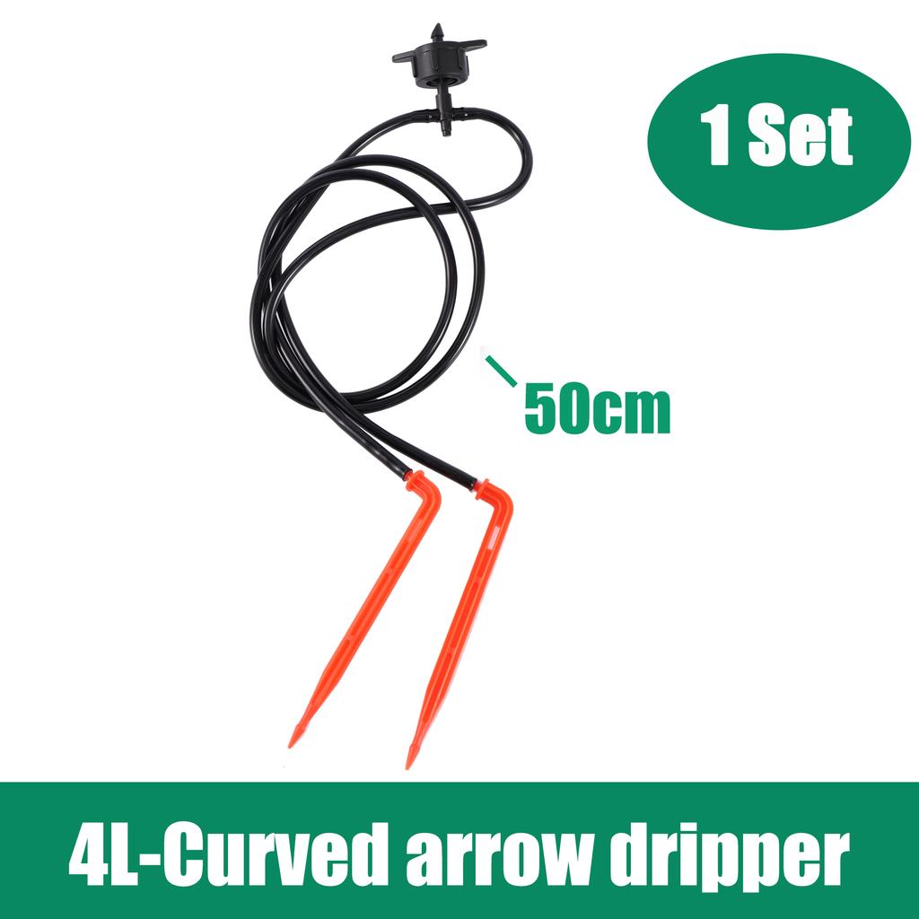 Greenhouse Curved Arrow Drip Irrigation Kit 2L/4L/8L Steady Flow Booster Dripper 1 Out 2, 1 Out 4, 3/5mm Hose Garden Irrigation