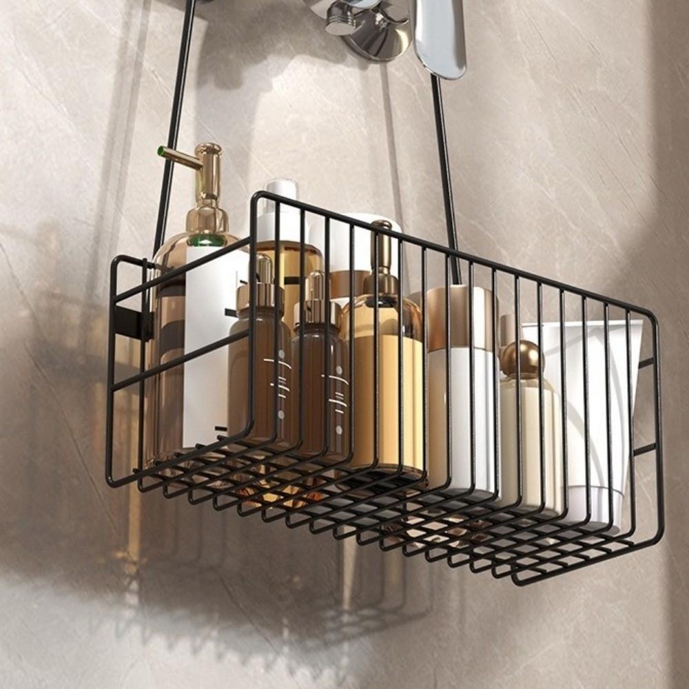 No Drilling Installation Bathroom Shelf Convenient Space Saving Toilet Shower Rack Hanging Basket Multifunctional