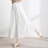 Plus Size Women Pants Female Chiffon Solid Wide Leg Pants Elastic Slacks Trousers