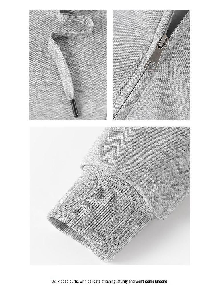 Unisex Zippered Hooded Sweatshirt - Solid Color, Loose Fit, Versatile Autumn Casual Hoodie Jacket