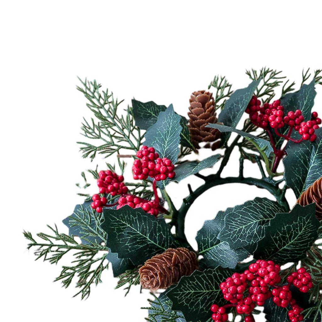 Artificial Candles Wreaths, Candle Garland Rings, Flower Pillar Rings