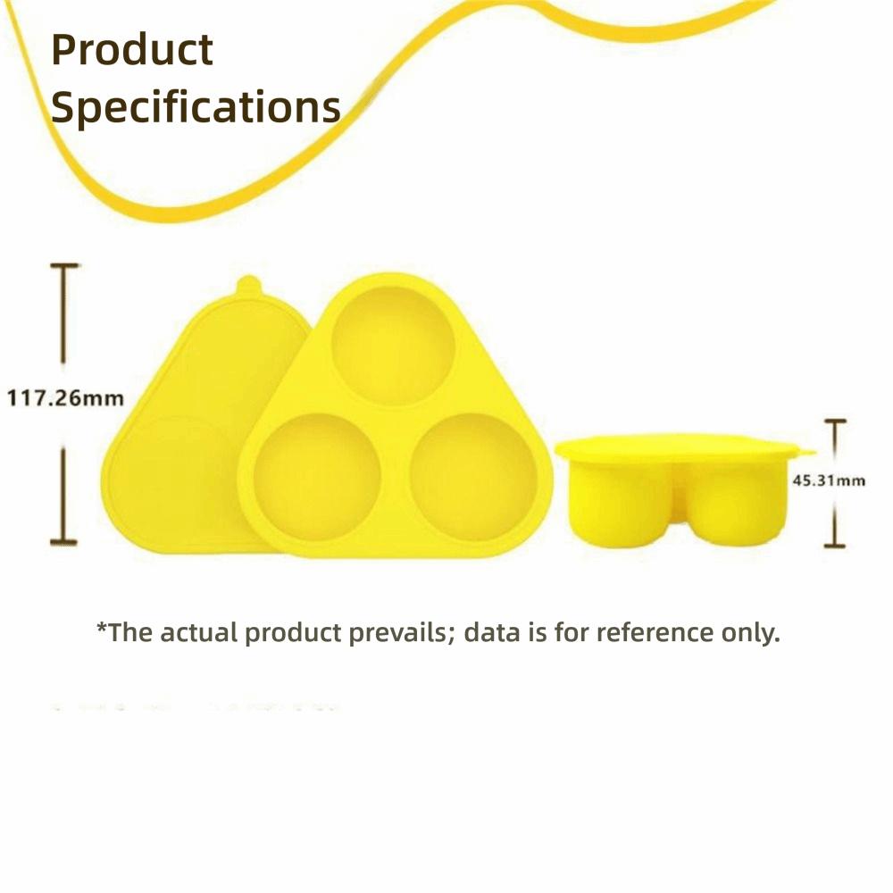 Food Grade Silicone Ice Cube Tray with Lid 3-grid Ice Ball Mold Ice Maker Commercial