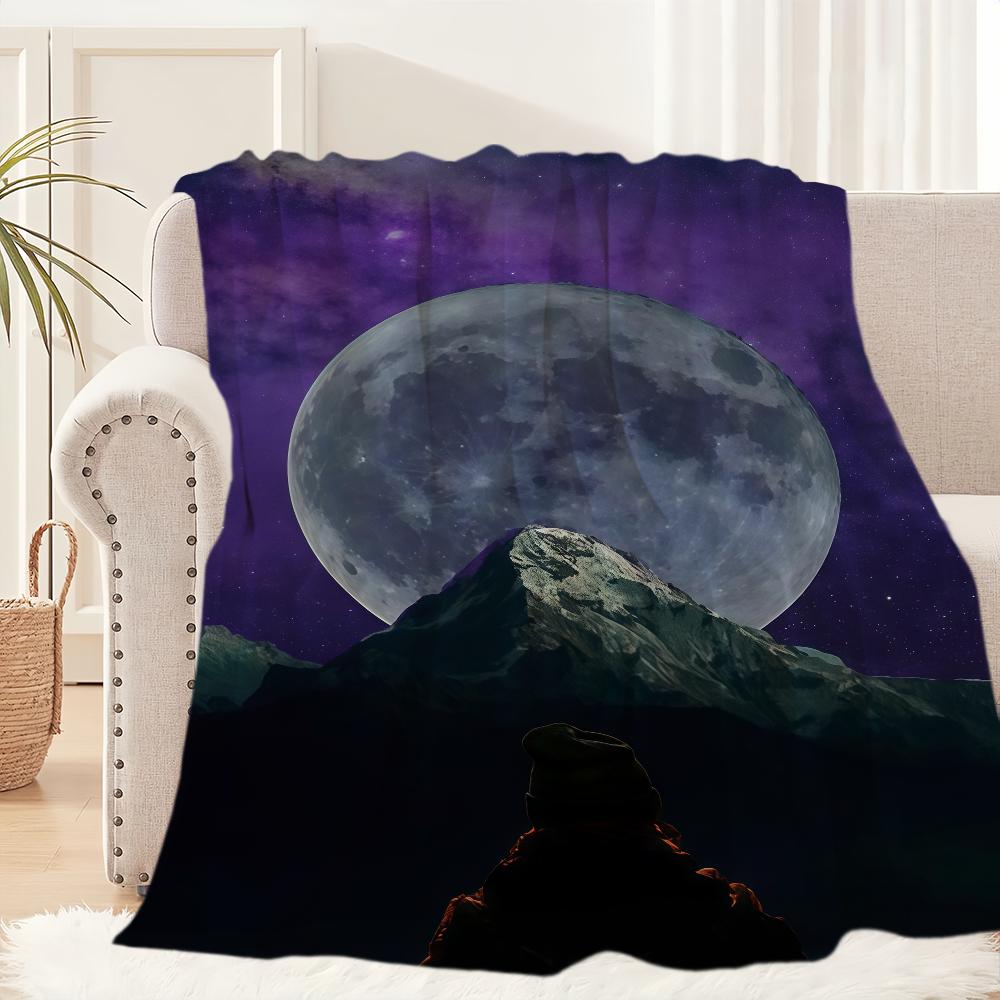Internet Famous M Moon  Starry Night Blanket For Soft Throw Blanket for Picnic Bed Sofa Home Bedroom Cozy Warm Comfortable