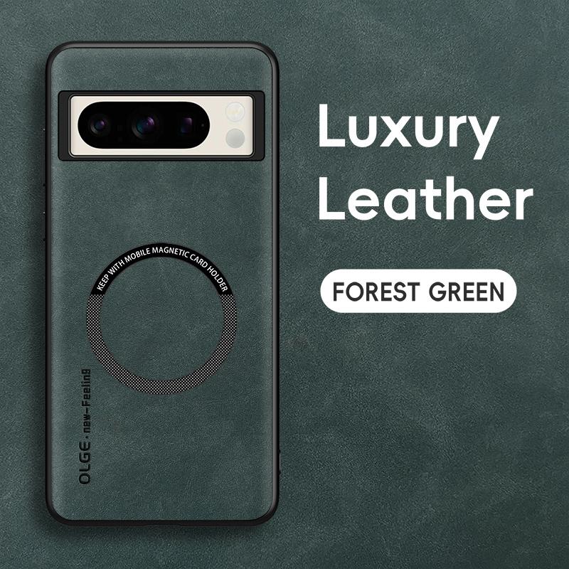 Leather Magnetic Phone Case For Google Pixel 8 Pro Case For Google Pixel 9 Pro XL 7A 8A 7 Pro Wireless Charging Matte Back Cover