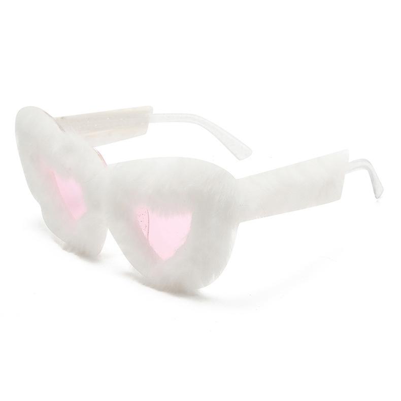 New Fashion Glasses Plush Love Sunglasses Peach Heart Dance Party Funny Heart Sunglasses