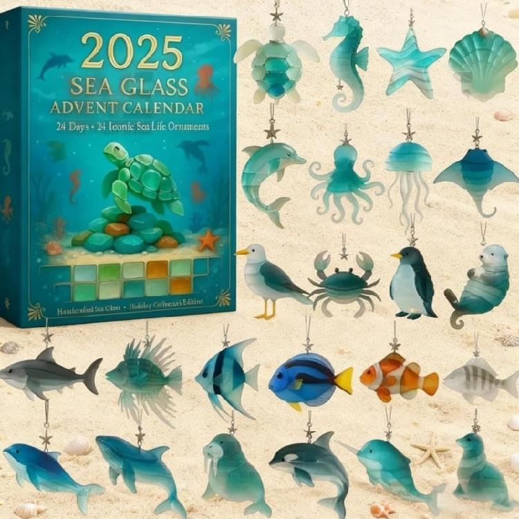 Family Interactive Marine Animal Acrylic Advent Calendar Ornament Christmas Daily Surprise Decorations