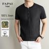 FAPAI Men's Linen Round Neck Short-sleeved T-shirt