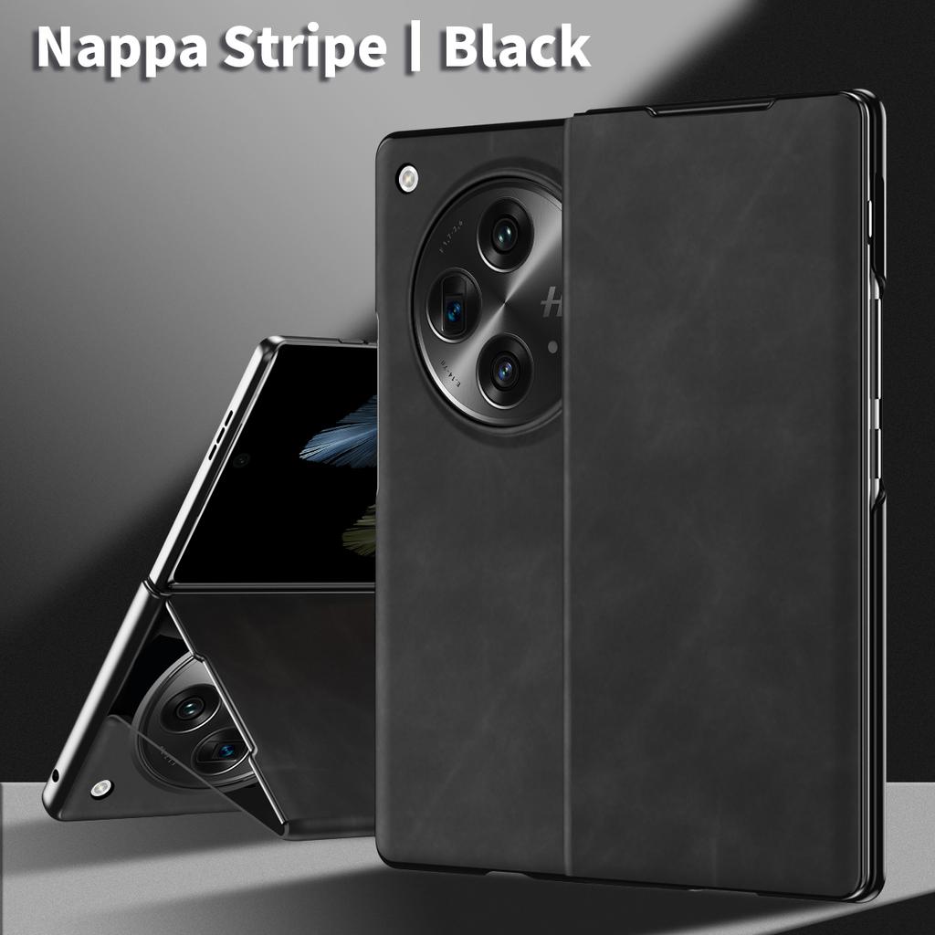 For Oppo Find N3 5G Phone Case Nappa Texture Leather+PC Cover with Stand