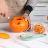 3-In-1 Melon and Fruit Separator Halloween Pumpkin Separator Core-Cutter Carving Pulp Fruit Knife Gadgets Household Kitchen