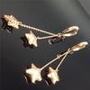 Exquisite Russian 585 Purple Gold Shining Star Earrings Versatile Fashion Exquisite Color Gold Plated Rose Gold Earrings