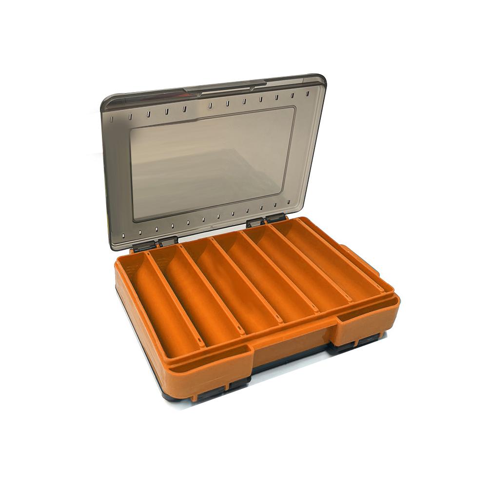 

Booms Fishing Tackle Box 12/14 Compartments Double Sided Opening and Closing Multifunctional Lure Bait Tool Storage Box