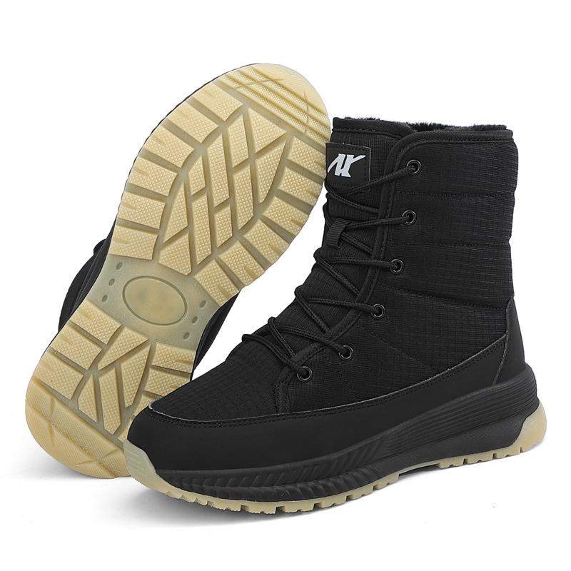 Botte De Neige D'Hiver Pour Femmes - Doublure En Fourrure Synthétique Chaude Et Coupe-Vent, Bottes De Ski Montantes Antidérapantes Avec Fermeture à Lacets, Blanches Avec Accents Dorés, Parfaites Pour