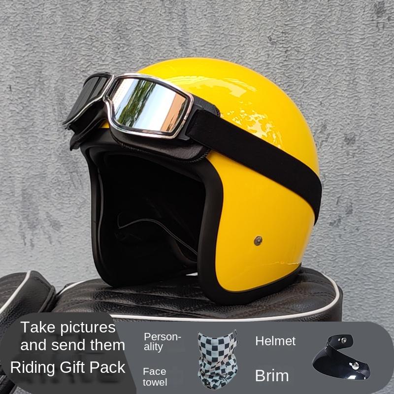 500TX Vintage Motorcycle Open Face Helmet Japan Technology Fiberglass Scooter Motorbike Riding Jet Casque Moto Casco