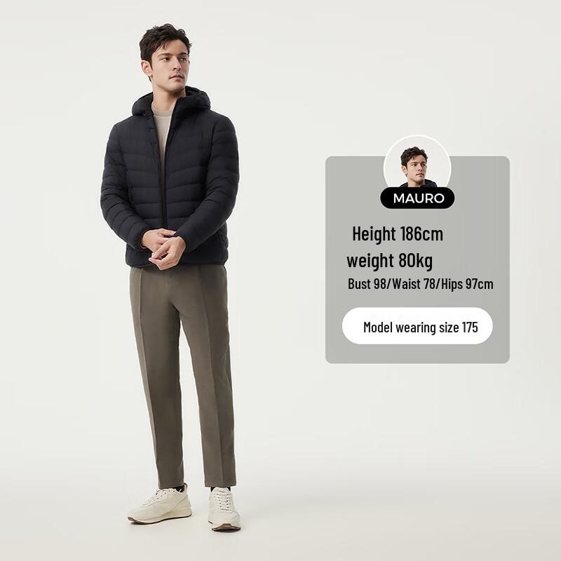 Tanbor Men's Lightweight Hooded Short Down Jacket