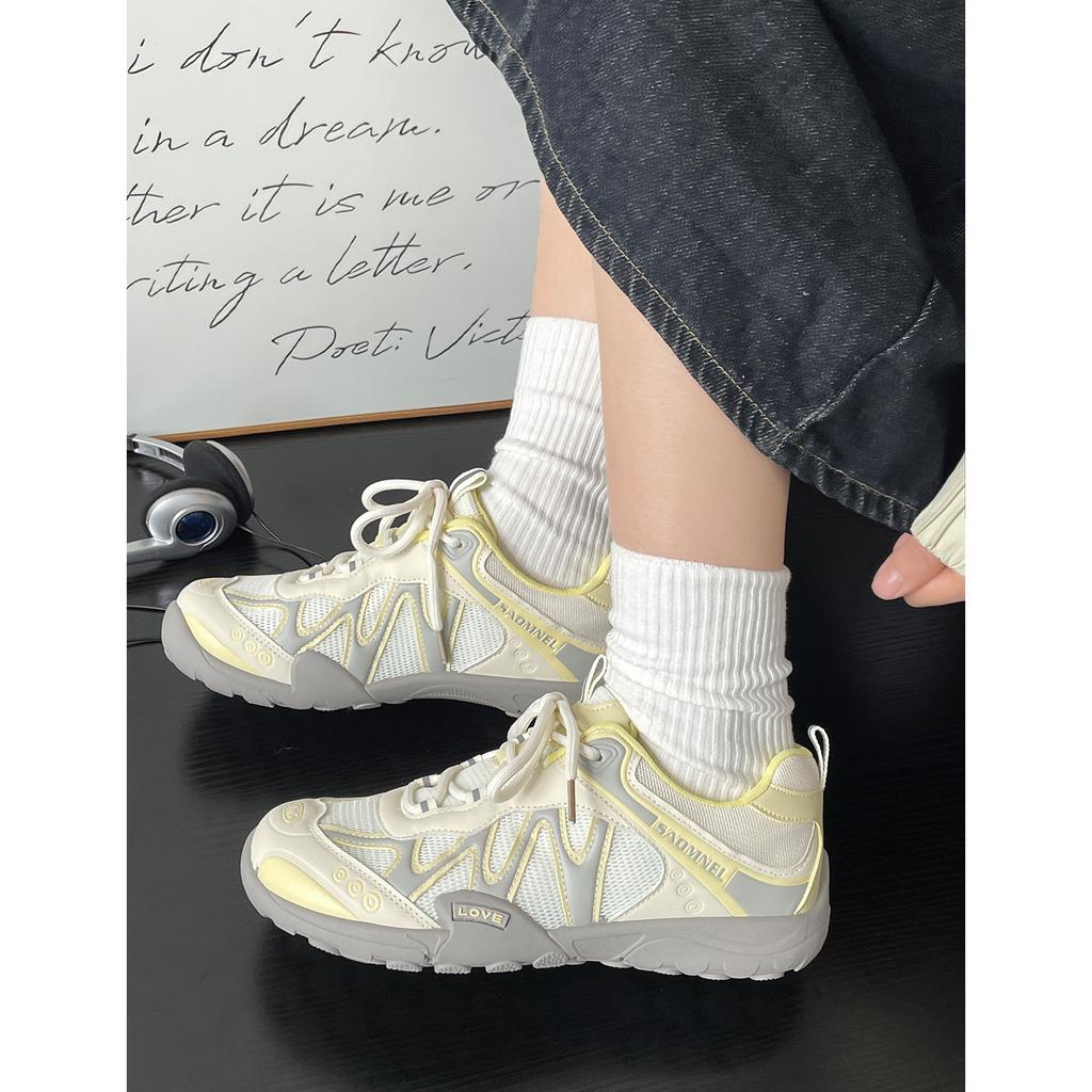 Mesh breathable color matching dad shoes girl 2025 new summer mesh breathable German training shoes sports and leisure Forrest Gump shoes