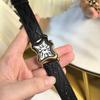 Irregular Y2K Couple Wrist Watches Unique Design Leather Strap Quartz 30M Water Resistant