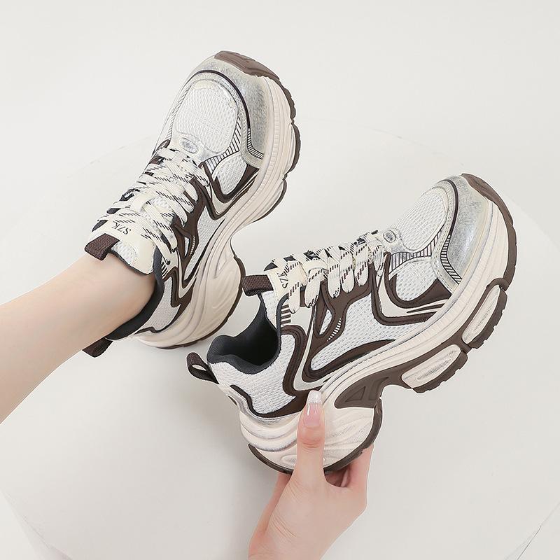 Strictly Selected Retro Polished Platform Dad Shoes Women's Height Increase Old Lace-up Light Casual Dirty Shoes Women's Sports Shoes