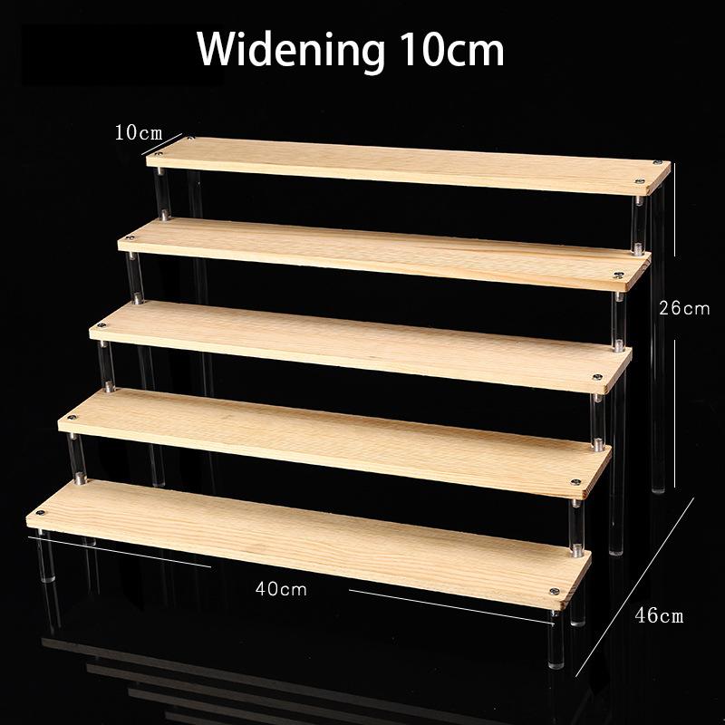 Clear Acrylic Soild Wood Display Stand for Amiibo Funko POP Figures,Cupcake Cosmetic Nail Polish Jewelry for Display Riser Shelf