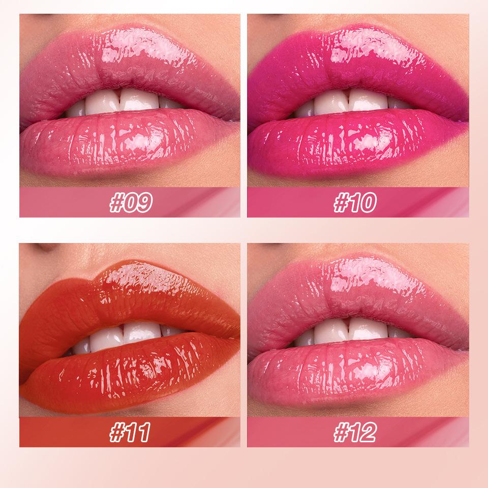 12-teiliges Lipgloss-Set, Lipgloss-Lippenstift, glänzender Lipgloss, Geschenkbox, Anzug für Frauen, langlebig, wasserdicht, fällt nicht leicht vom Make-up ab