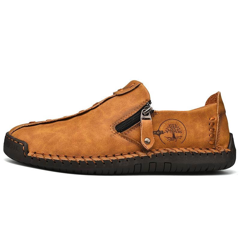 Spring Men's Shoes New Fashion Outdoor Casual Leather Shoes Low-top Large-size Men's Shoes Hand-stitched