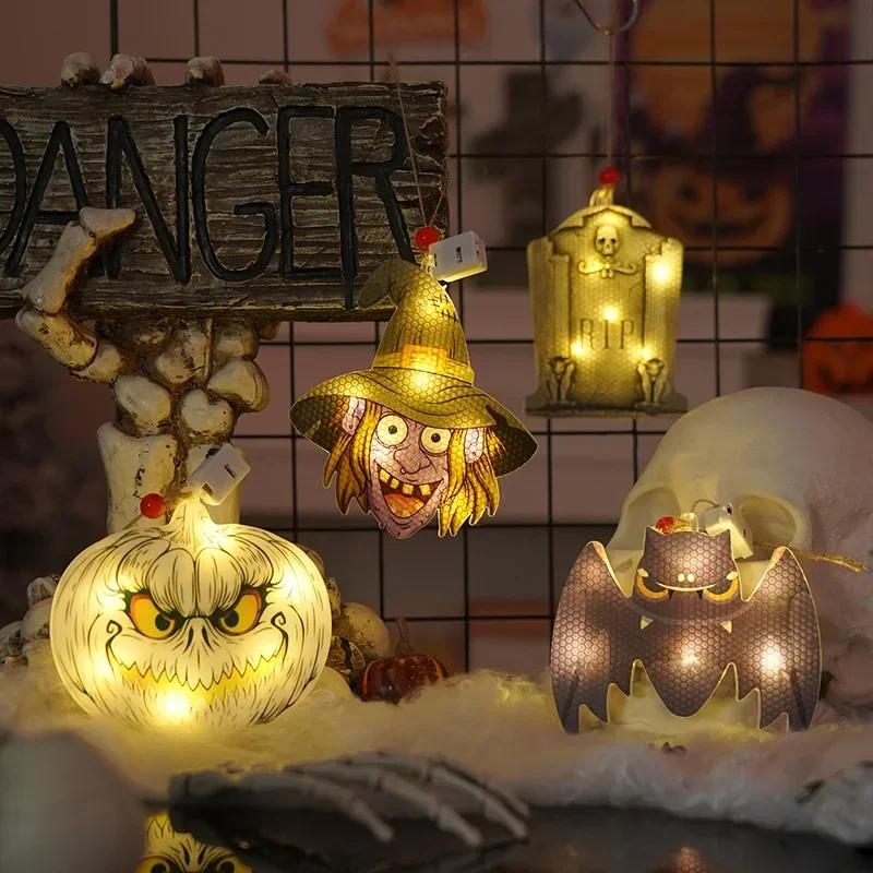 

Halloween LED Night Light Festival Party Back Room Horror Atmosphere Decoration Lamp with Button Battery Halloween Lights