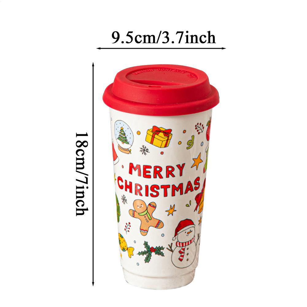 

Christmas Coffee Cups 580ml Reusable Ceramic Holiday Drinkware Travel Coffee Mug for Women Coworkers Men Friends Family Adults Standard белый