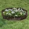 10x Plastic Garden Fence Brown Border Palisade Edging Lawn 2m