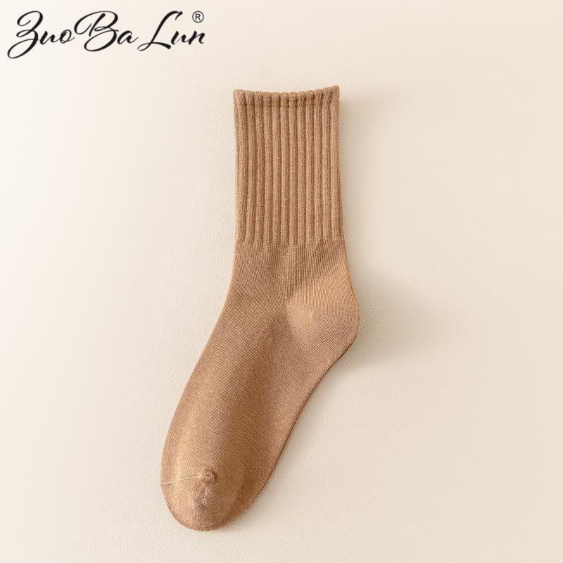 Women's Korean & Japanese Style Over-the-Knee Cotton Scrunched Socks for Spring, Autumn & Winter