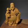 Legno Massello Naturale Fu Lu Shou- Personaggi Statua in Legno Intagliata a Mano Decorazione Fortuna per Casa Stanza Ufficio Statua Set da Tre Pezzi