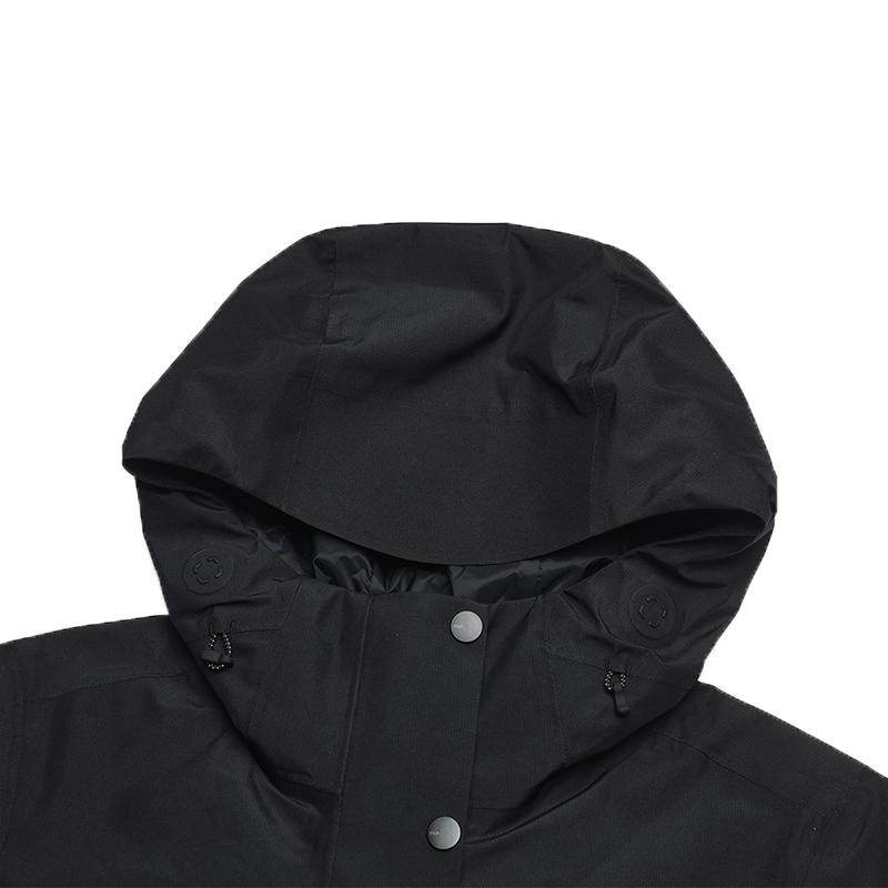 Fila Warm Versatile Hooded Jacket Two-Piece Set Women Tops Deep-Black A11W517706FBK