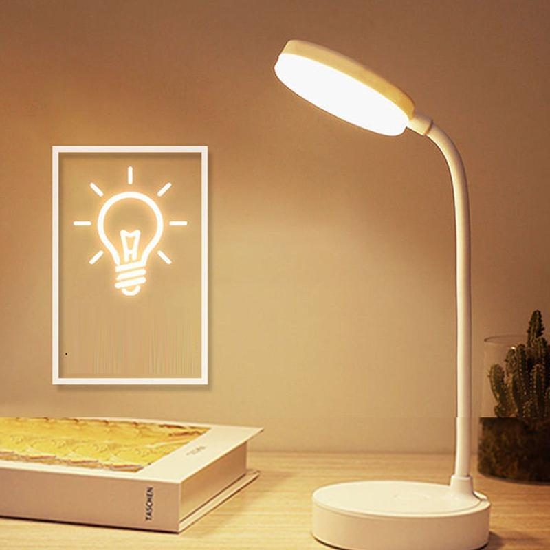 LED Skrivebordslampe 3 Nivåer Dimmbar USB Oppladbar Batteridrevet Bærbar Berørings Bordlampe Øyebeskyttelse For Soverom Nattbord