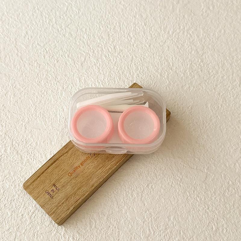 Contact Lens Holder with Tweezers Compact Transparent Plastic Case for Safe Hygienic Storage Anywhere