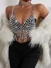 Handmade Festival Bra Women Acrylic Crystal Bikini Top Body Chain Jewelry Harness Lady Fringe Gemstone Bralette