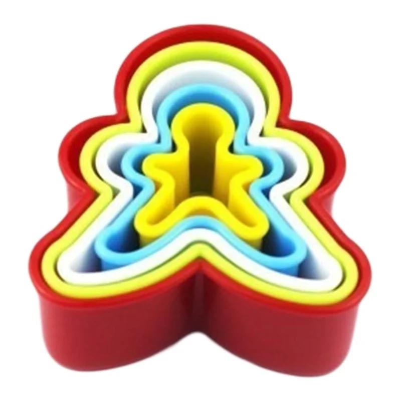 5Pcs Biscuit Mould Cookies Cutter Molds Plastic Cake Mould Plunger Forms For Cookies Cake Decorating DIY Baking Kitchen Tools