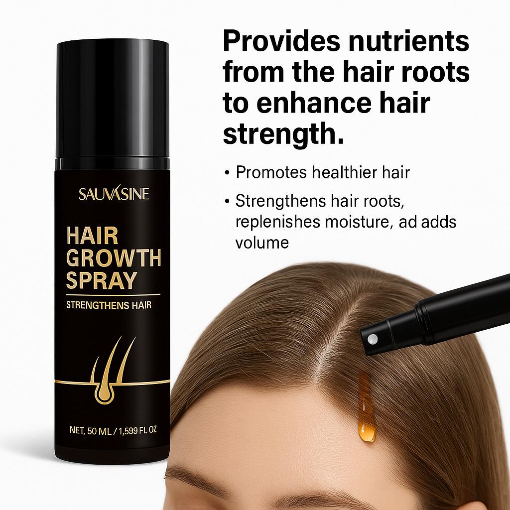 Haarwachstumsspray 50g, Haarverdichtungs- & Reparatur-Essenz, Gegen Haarausfall, Stärkt die Wurzeln, Frizz-Kontrolle, Unisex, Tragbar