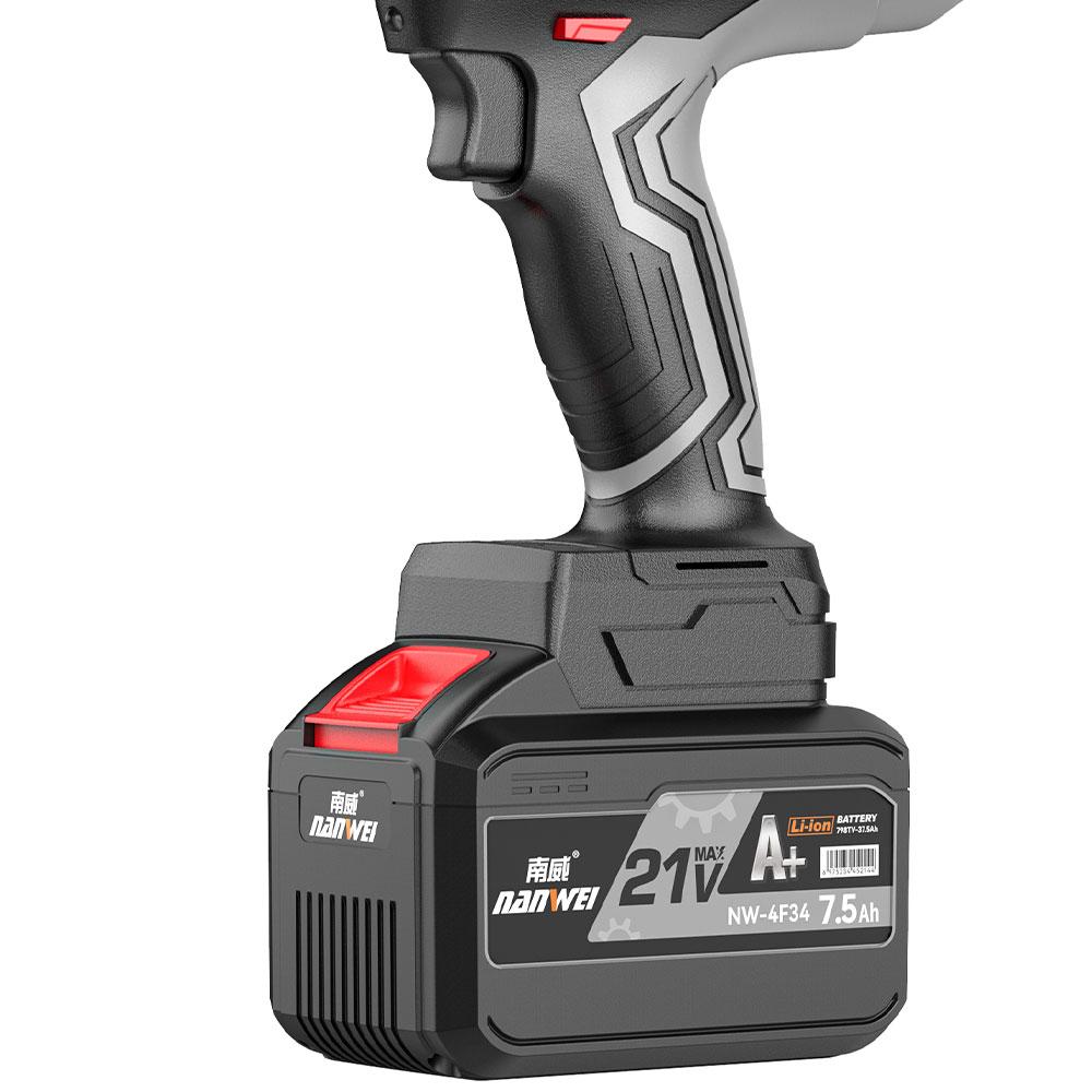 NANWEI Brushless Impact Electric Wrench, Lithium Battery 600N High Torque 5.0Ah/7.5Ah, Electric Lifting Tower Wrench, Cordless Screwdriver