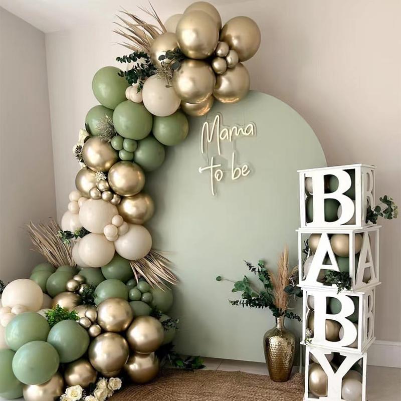 Beige Green Balloon Garland Arch Kit Baby Shower Boy Girl Birthday Party Decoration Wedding Engagement Green Balloon Set Baptism Christening