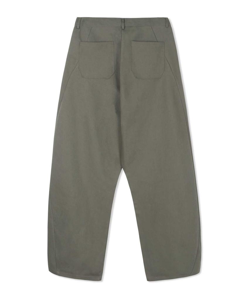 Descheuis Curved Wide Cotton Denim Pants [Khaki]