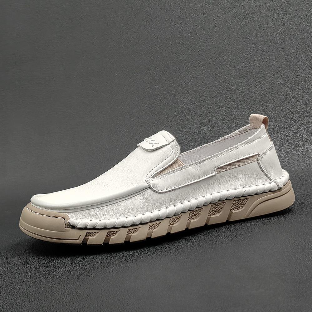 Men's Genuine Leather Bean Shoes One Step Lazy Shoes Men's Fashion Versatile Handmade Casual Shoes