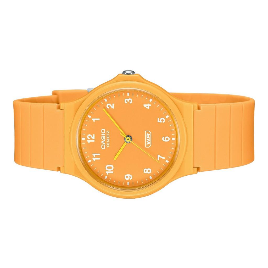 Casio Montre unisexe POP analogique à quartz avec bracelet en résine biosourcée et cadran orange MQ-24B-9B