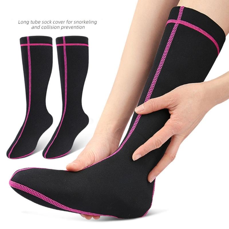 Unisex Antislip Scubas Socks Thick Neoprene Long Tube Length Diving Socks Surfing Booties for Diver and Swimming Coaches