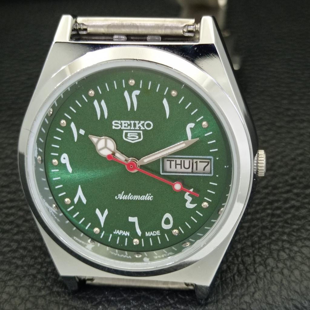 REFURBISHED SEIKO 5 AUTOMATIC 6309A VINTAGE JAPAN MENS GREEN WATCH a441345-5 Sk-a441345