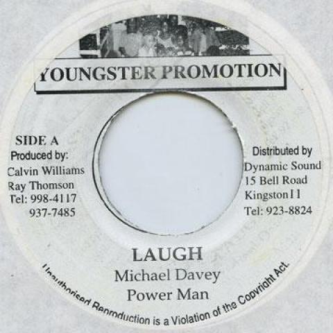 7inch Record MICHAEL DAVEY, POWERMAN - Laugh Youngster Promo 1999 Jamaica Reggae, Ska & Dub